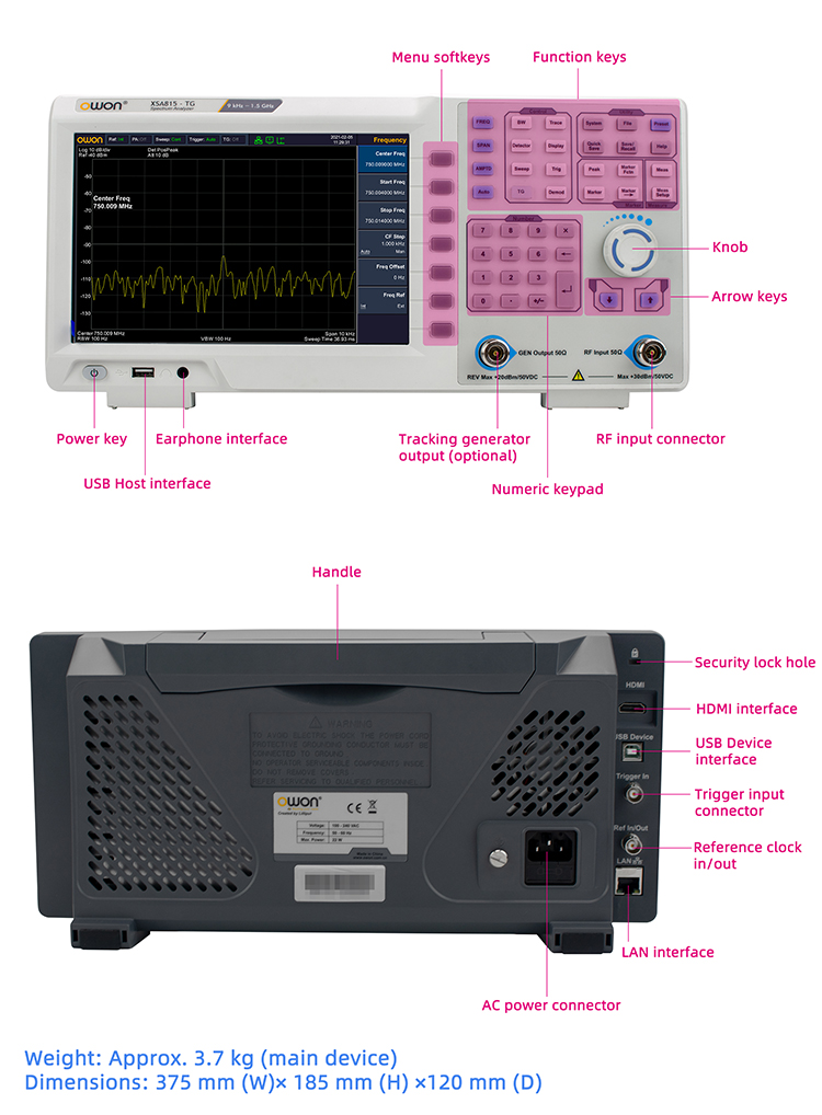 Spectrum Analyzer Tracking Generator 1.5Ghz - ポータブルスペクトラムアナライザ 9kHz～1.5GHz トラッキング信号発生器付き