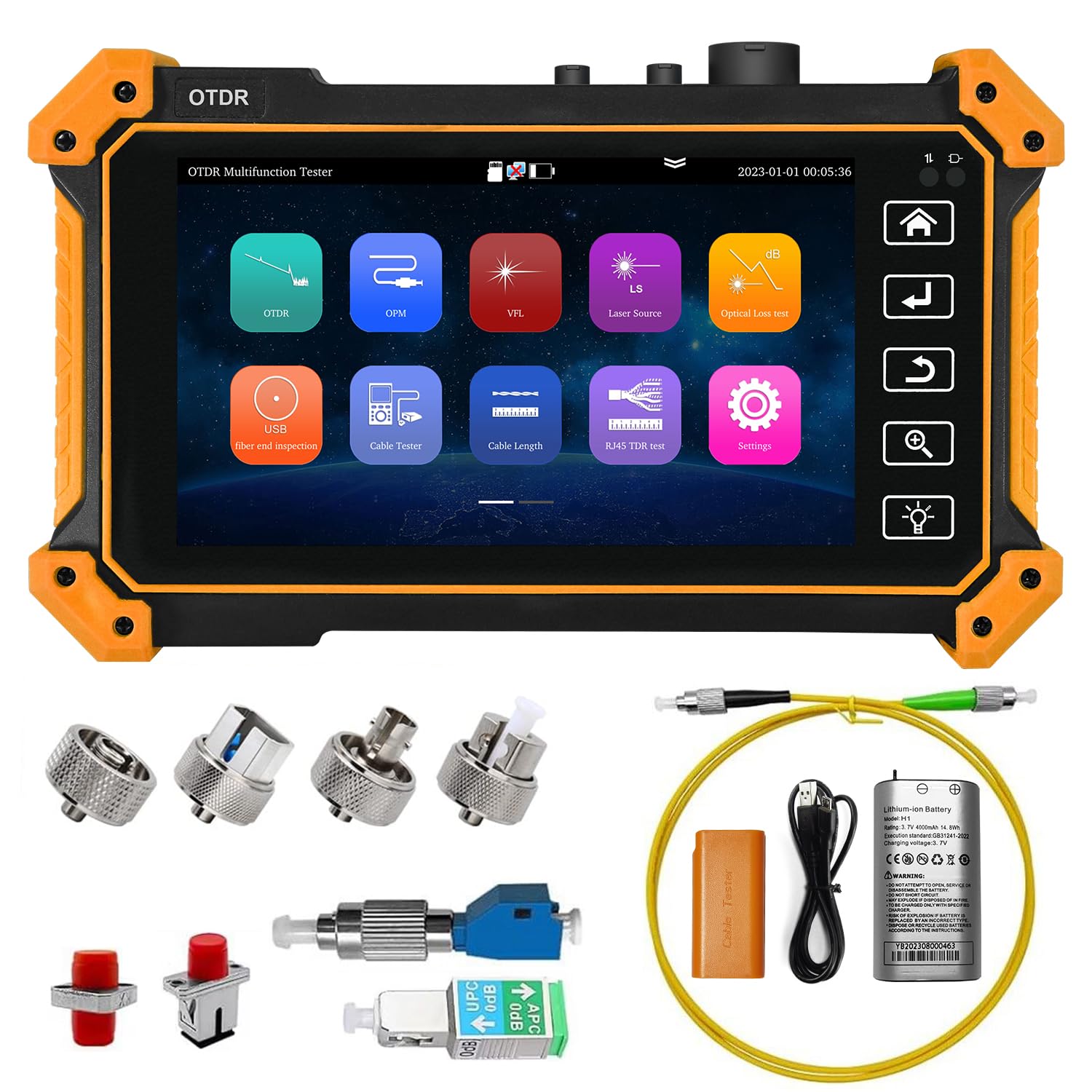 Optical Time Domain Reflectometer Otdr 1310 1550Nm - 5.5インチOTDR光ファイバーテスター光時間領域反射率計MOT-51 1550nm 1310/1550nm 1610nm（OPM、VFL、LS、UTP、LANイベントマップ付き）
