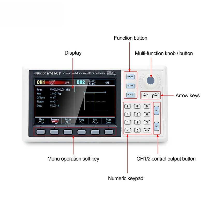 機能信号発生器 UTG932E UTG962E 30MHz  - Dual Channel Arbitrary Waveform Function Generator 60Mhz のレビューと価格