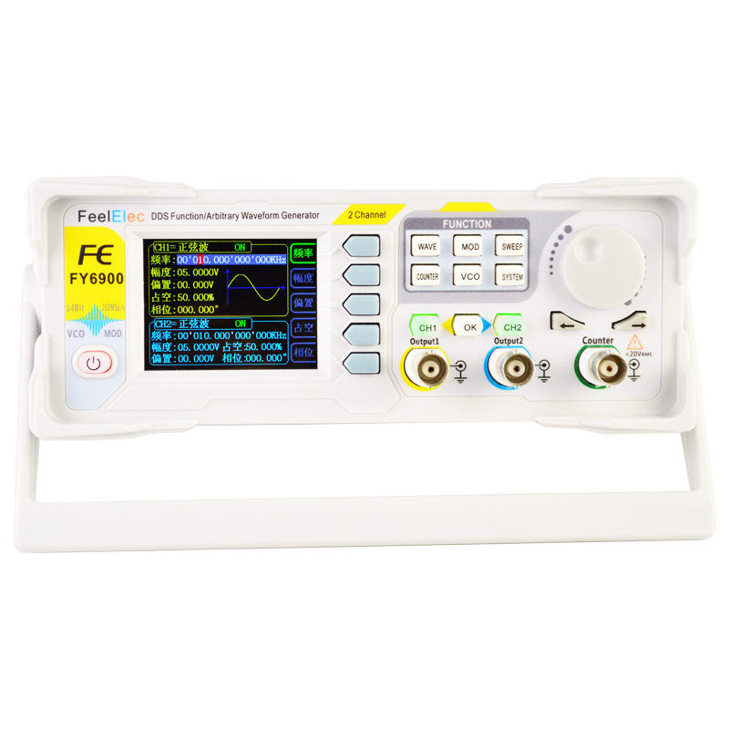 KKmoon FY6900-60M 機能信号発生器 高精度デ - Dual Channel Arbitrary Waveform Function Generator 60Mhz のレビューと価格
